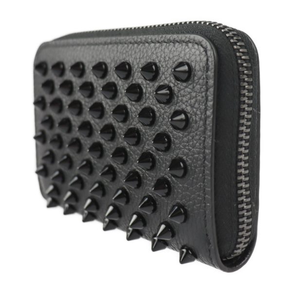 2 Christian Louboutin Coin Purse Panettone Black Spike Stud