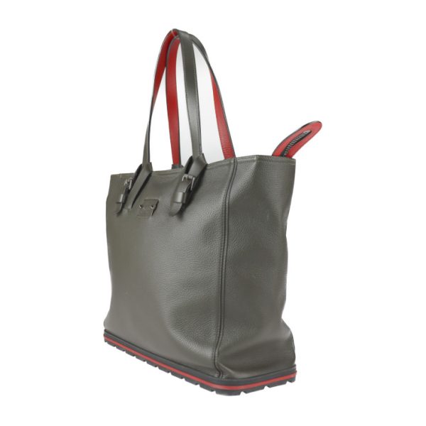 2 Christian Louboutin Kabiker Tote Bag Grain Calf Leather Dark Olive Green