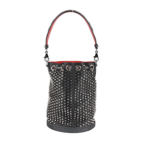 2 Christian Louboutin Shoulder Bag Leather Rubber Black Red