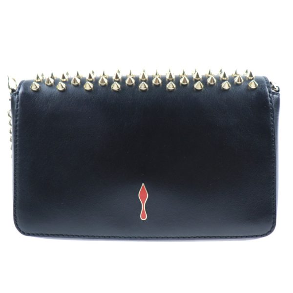 2 Christian Louboutin Paloma Clutch 2way Shoulder Bag Leather Black