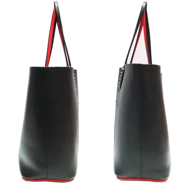 2 Christian Louboutin Kabata Small Tote Bag Leather Black Red