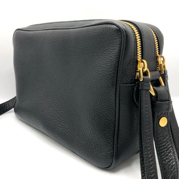 2 Prada Vitello Dino Shoulder Bag Black