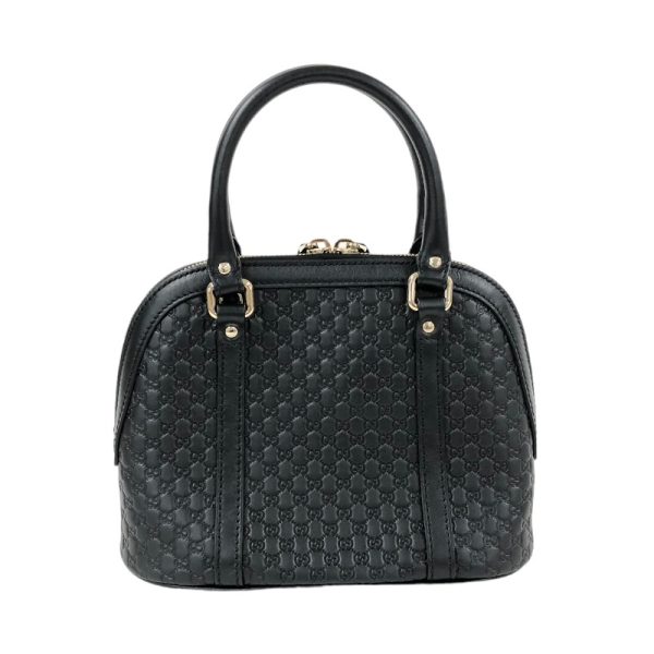 2 Gucci Micro Guccisima 2way Bag Leather Handbag Black