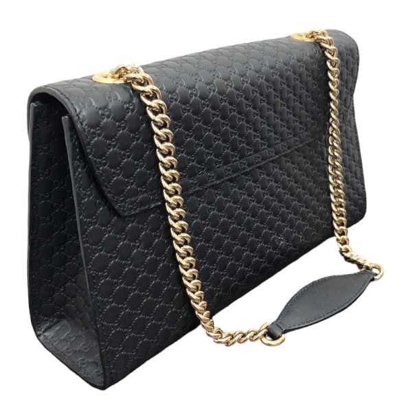 2 Gucci Emily Chain Shoulder Bag Black Leather