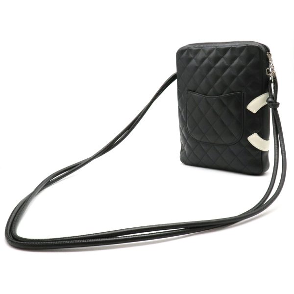 2 Chanel Coco Mark Pochette Shoulder Bag Crossbody Black White