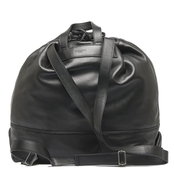 2 Saint Laurent Rucksack Backpack Lambskin Leather Black