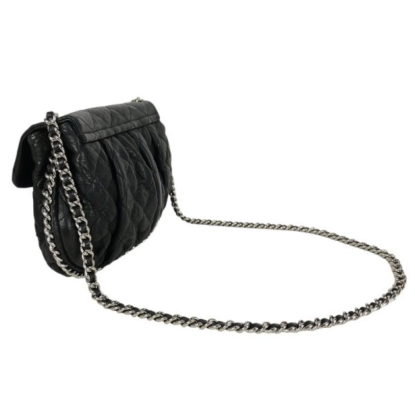 2 Chanel Chain Shoulder Bag Silver Hardware Black