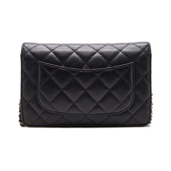 2 Chanel Coco Mark Chain Wallet Dark Navy Black