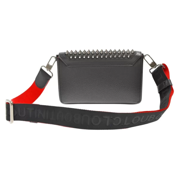 2 Christian Louboutin Explorafunk Shoulder Bag Chain Leather Wallet Black