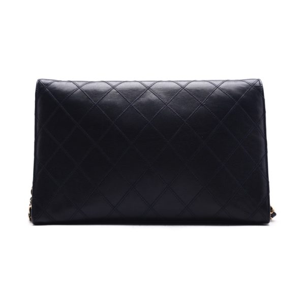 2 Chanel Matelasse Full Flap Chain Lambskin Dark Navy