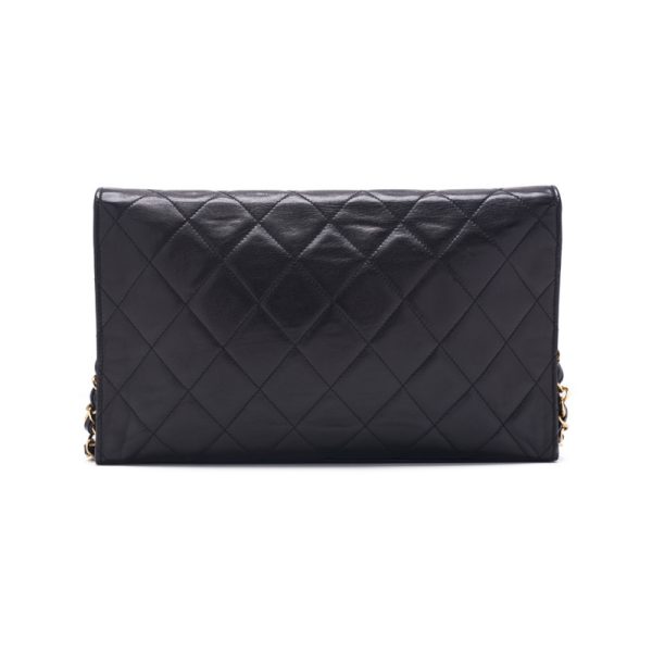 2 Chanel Matelasse Chain Shoulder Bag Lambskin Black