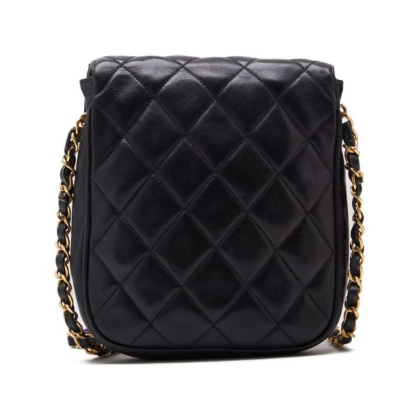 2 Chanel Mini Matelasse Chain Shoulder Bag Lambskin Black