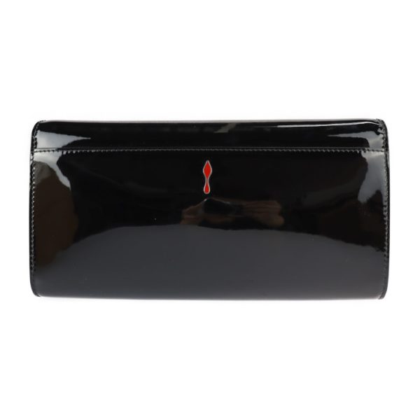 3 Christian Louboutin Clutch Bag Patent Leather Black Silver