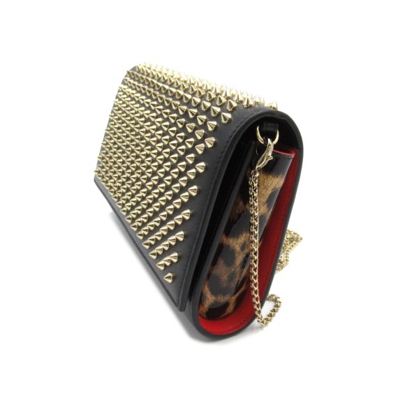 3 Christian Louboutin Paloma Clutch Shoulder Bag Calf Black