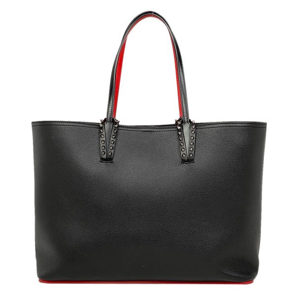 3 Christian Louboutin Cabata Tote Shoulder Bag Leather Black Red