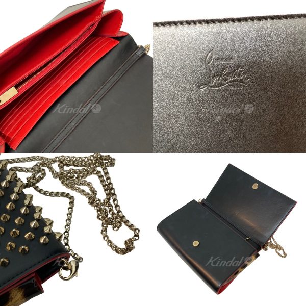 3 Christian Louboutin Studded Chain Shoulder Bag Black