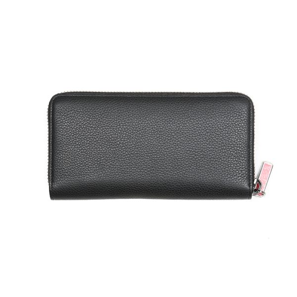 3 Christian Louboutin Panettone Round Zipper Long Wallet Black Red