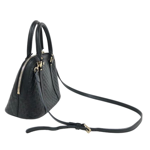 3 Gucci Micro Guccisima 2way Bag Handbag Black