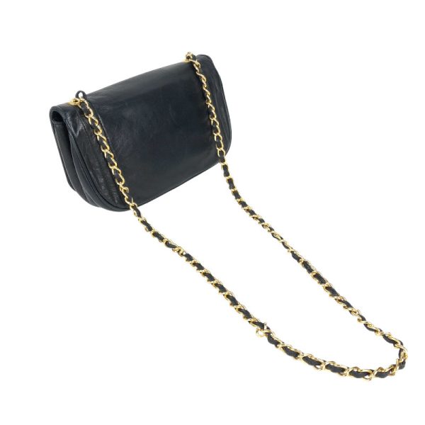 3 Chanel Coco Mark Chain Hardware Shoulder Bag Black Gold