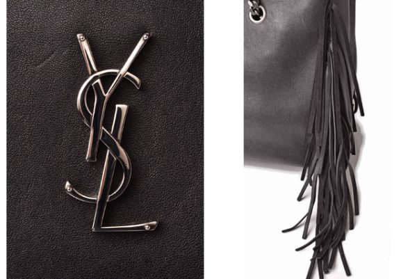 3 Saint Laurent Chain Shoulder Bag Festival Fringe Black