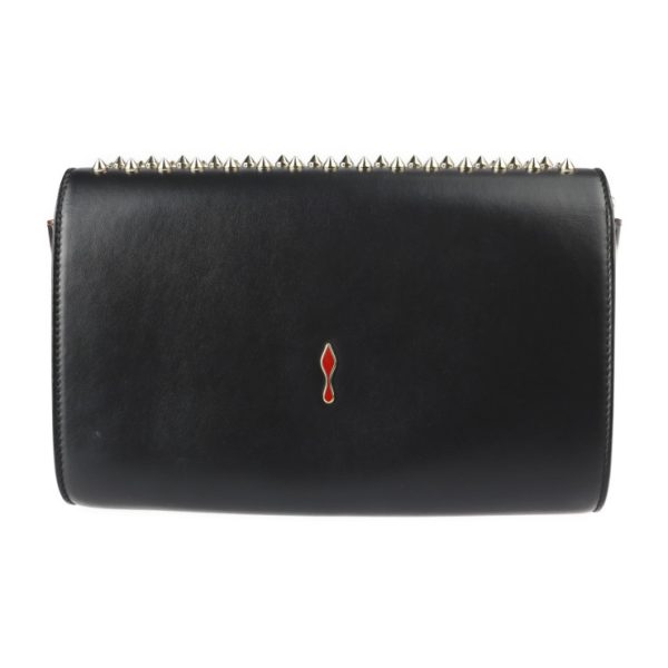 3 Christian Louboutin Paloma Clutch Shoulder Bag Leather Black