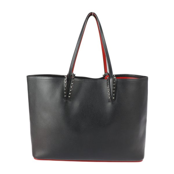 3 Christian Louboutin Cabata Tote Bag Leather Black Red Silver