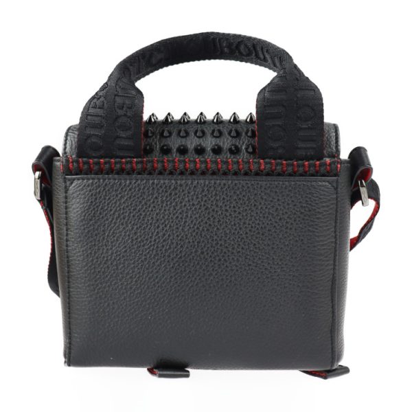 3 Christian Louboutin Messenger Shoulder Bag Black Red