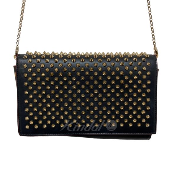 4 Christian Louboutin Studded Chain Shoulder Bag Black