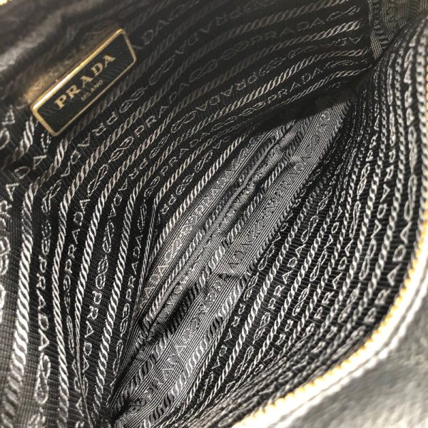 4 Prada Vitello Dino Shoulder Bag Black