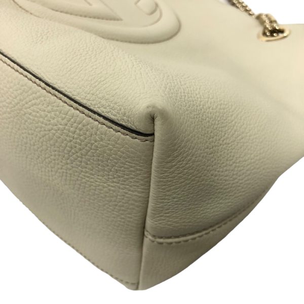 4 Gucci GG Soho Leather Chain Shoulder Bag White