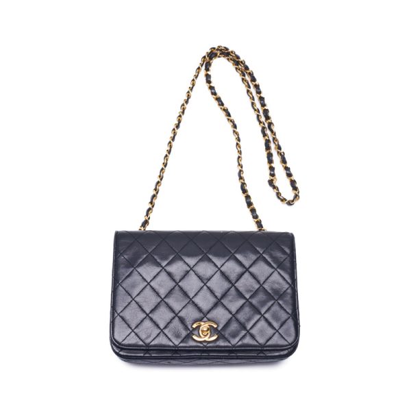 4 Chanel Matelasse Full Flap Chain Lambskin Black