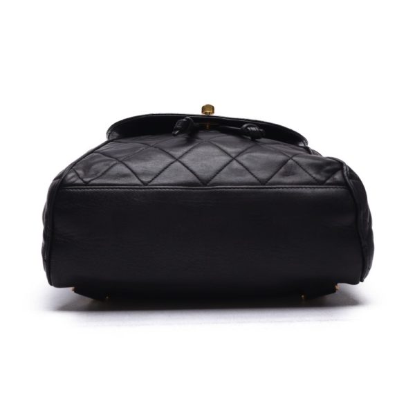 4 Chanel Matelasse Double Chain Backpack Lambskin Black