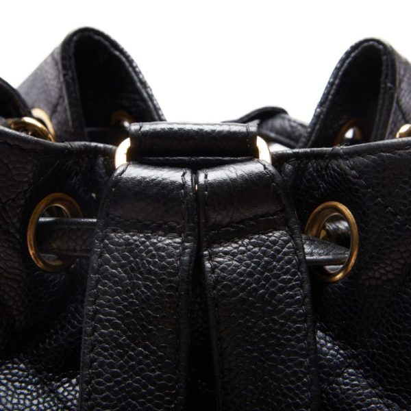 4 Chanel Matelasse Chain Backpack Caviar Skin Black