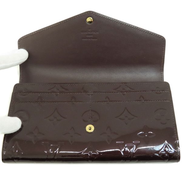 4 Louis Vuitton Portefeuille Sarah Long Wallet With Coin Purse Vernis