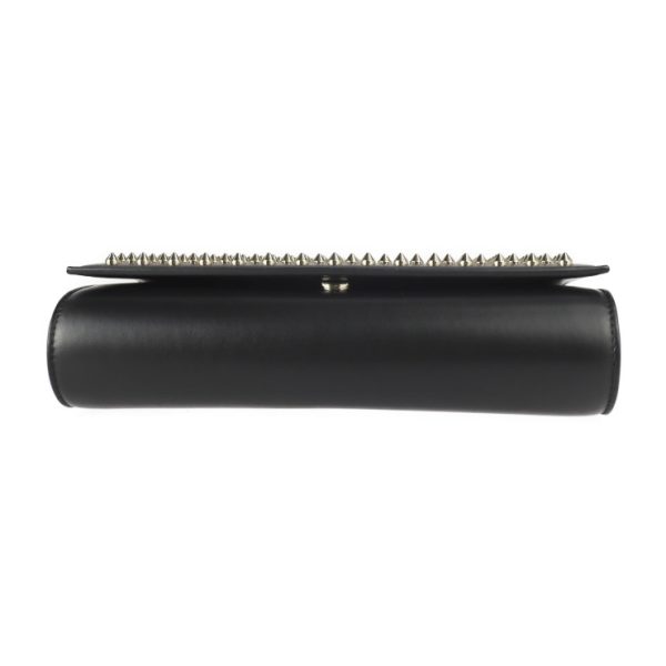 4 Christian Louboutin Paloma Clutch Shoulder Bag Leather Black