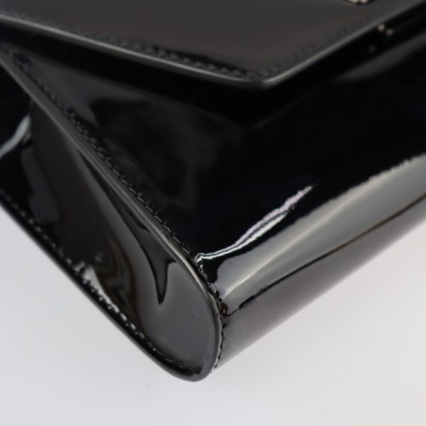 5 Christian Louboutin Clutch Bag Patent Leather Black Silver