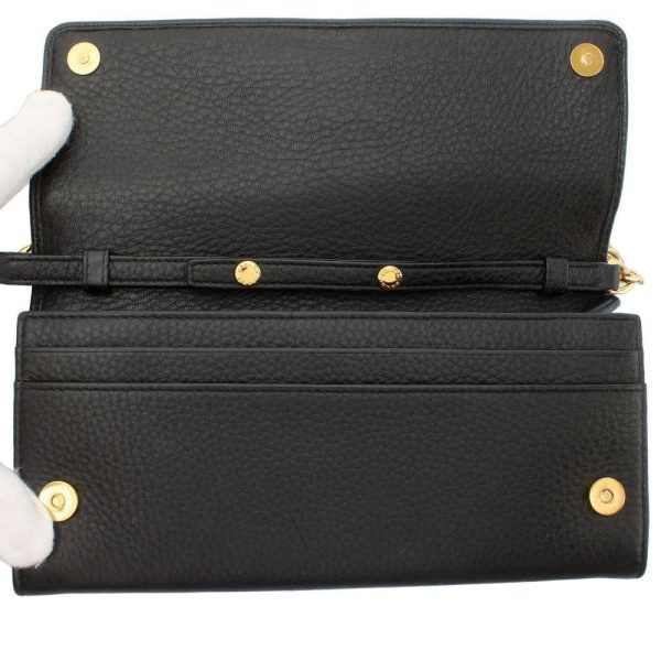 5 Prada Chain Wallet Saffiano Leather Wallet Black