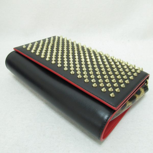 5 Christian Louboutin Chain Wallet Calf Black