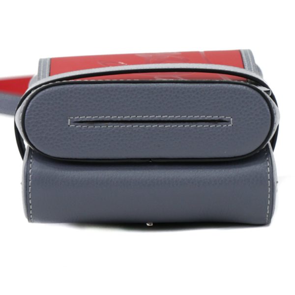 5 Christian Louboutin Shoulder Bag Leather Red Gray