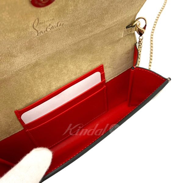 5 Christian Louboutin W Boudoir Chain ​​belt Nappa Silk Shoulder Bag Gold