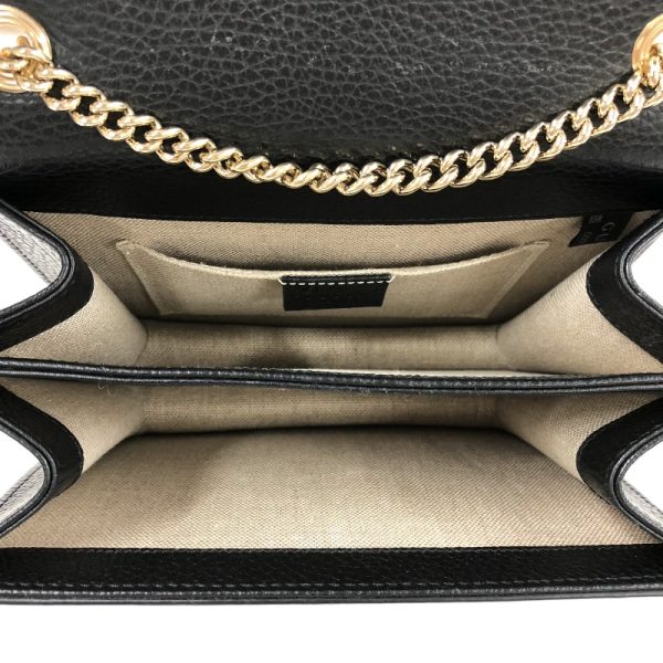 5 Gucci Interlocking G Chain Shoulder Bag Leather Black