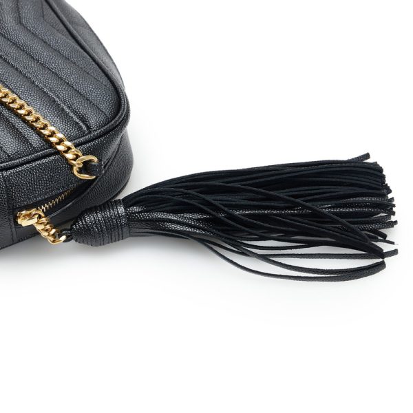 5 Saint Laurent Tassel Chain Shoulder Bag Mini Crossbody Bag Black