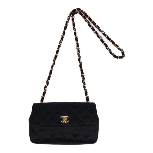 5 Chanel Mini Matelasse Single Flap Chain Satin Black