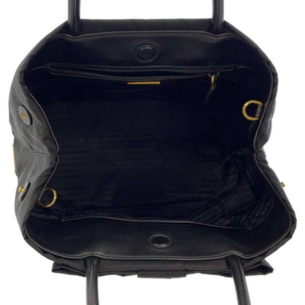 6 Prada Handbag Ribbon Nylon Shoulder Bag Black