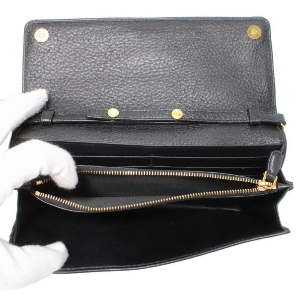 6 Prada Chain Wallet Saffiano Leather Wallet Black