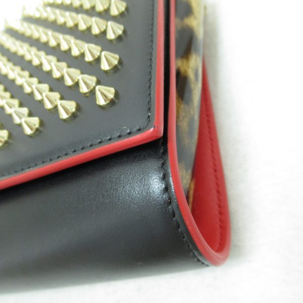 6 Christian Louboutin Chain Wallet Calf Black