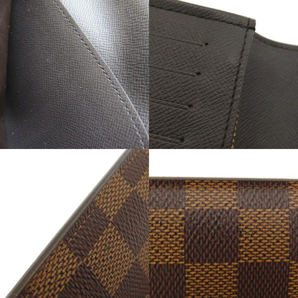 6 Louis Vuitton Portefeuille Braza Damier Ebene Long Wallet With Coin Purse Damier Canvas