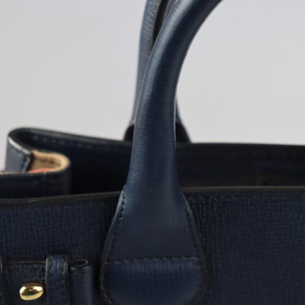 6 Burberry Handbag Leather Canvas Black