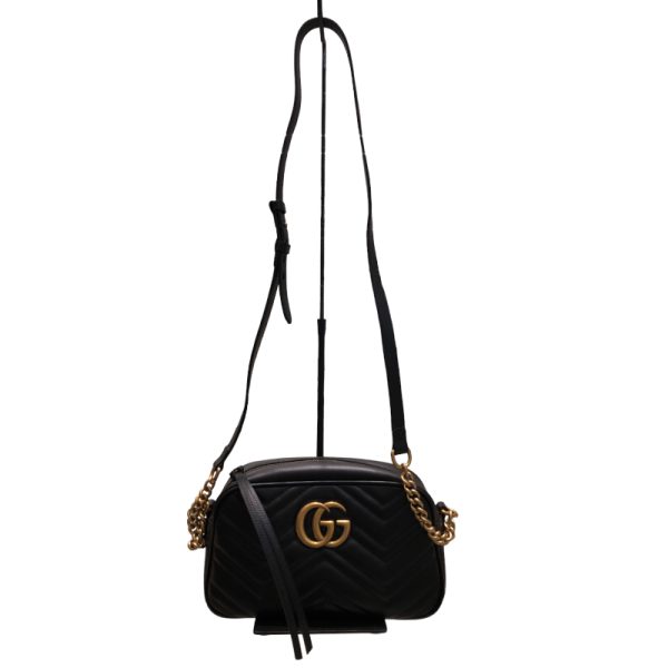 6 Gucci GG Marmont Quilted Small Shoulder Bag Black