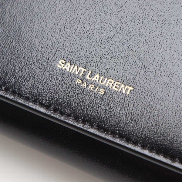 6 Saint Laurent Wallet on Chain Black